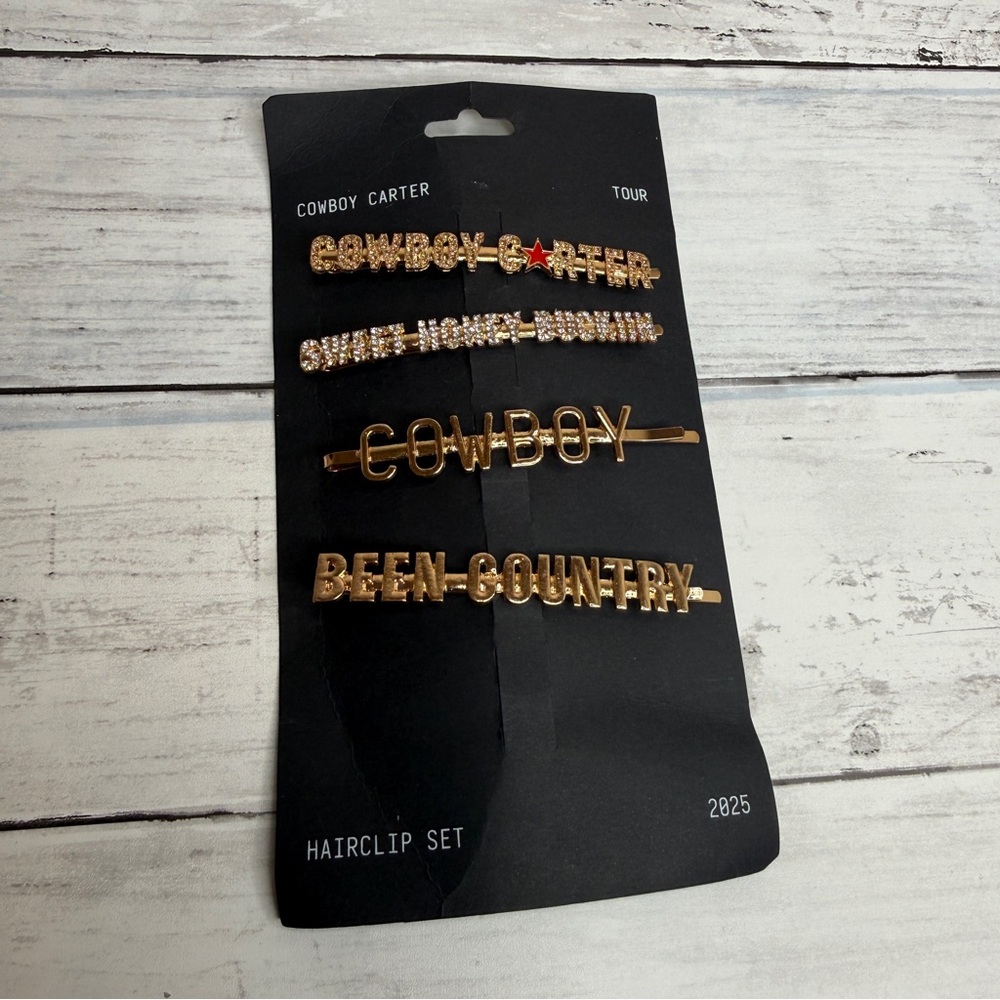Cowboy Carter Gold Hair Clip Set - Women’s Hair Accessories